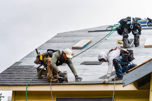 Professional Gutter Installation technician working in Farwell, MN